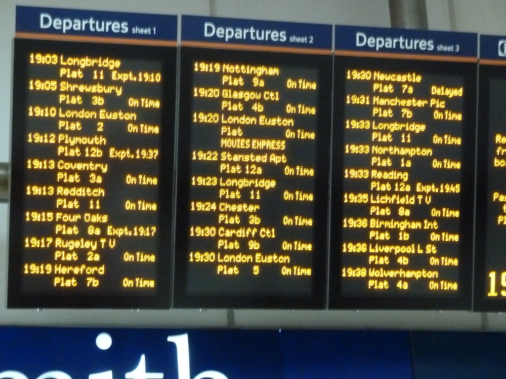 train departure board